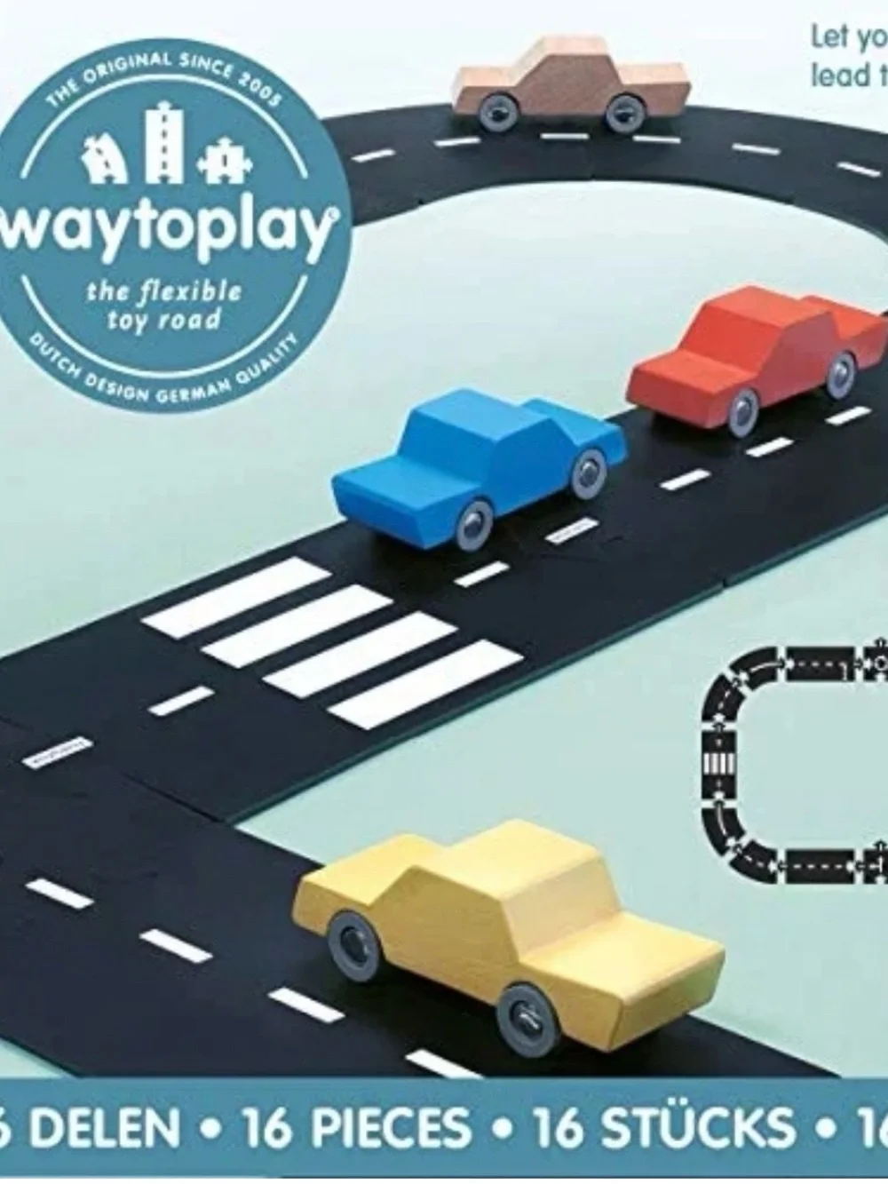 Way to Play Toy Road Track Pieces - Black and White Road Set
